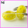 Alibaba china manufacturers customized yellow glass bead inset crystals